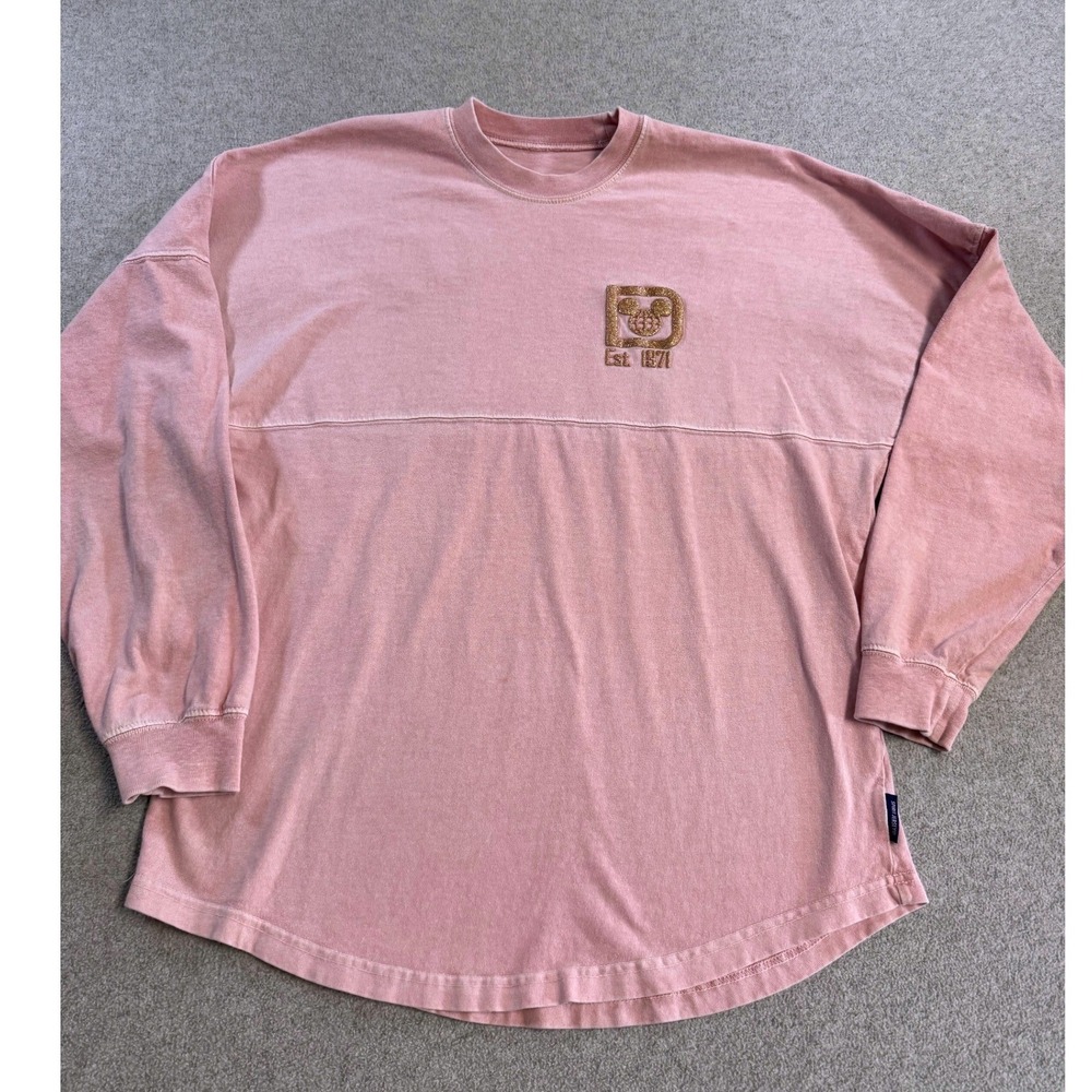 Disney Spirit Jersey Walt Disney World Pink Glitter Logo Long Sleeve Size S